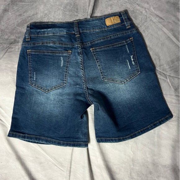 Supplies Dark Blue Distressed Jean Shorts - size 2P - Picture 4 of 10